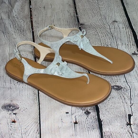 Silver Cole Haan 'Findra' Thong Sandal - 10 - Picture 14 of 15